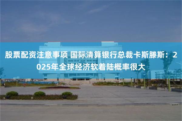 股票配资注意事项 国际清算银行总裁卡斯滕斯：2025年全球经济软着陆概率很大